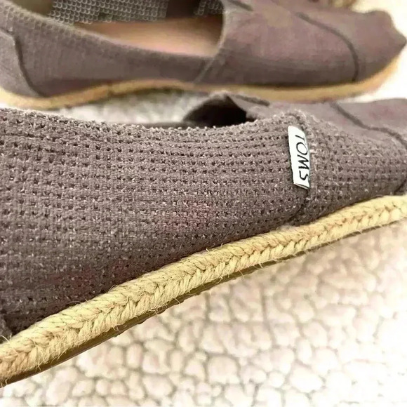 TOMS Sandy Brown Canvas Esparadrilles Slip On Comfort Shoe Size W9 - Picture 3 of 12